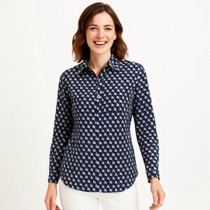 Talbots Dog Print Button Down Shirt – Size 10 – Playful & Classic